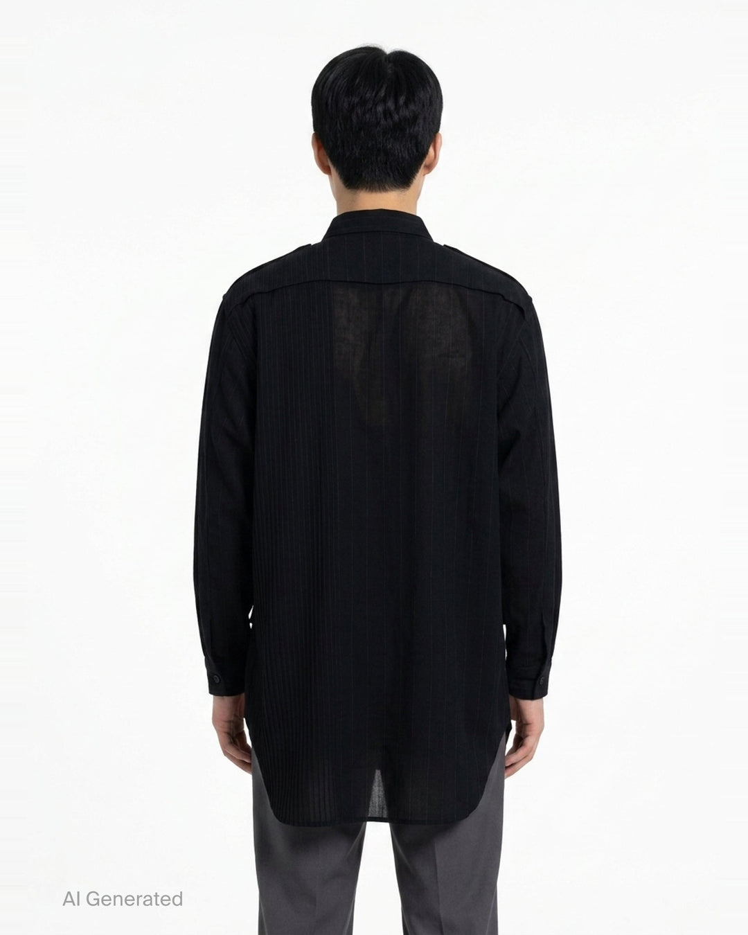 Open Collar Long Sleeve Blouse | Yohji Yamamoto | Club21 - back