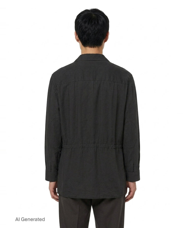 Open Collar Waist String Blouson | Yohji Yamamoto | Club21 - back