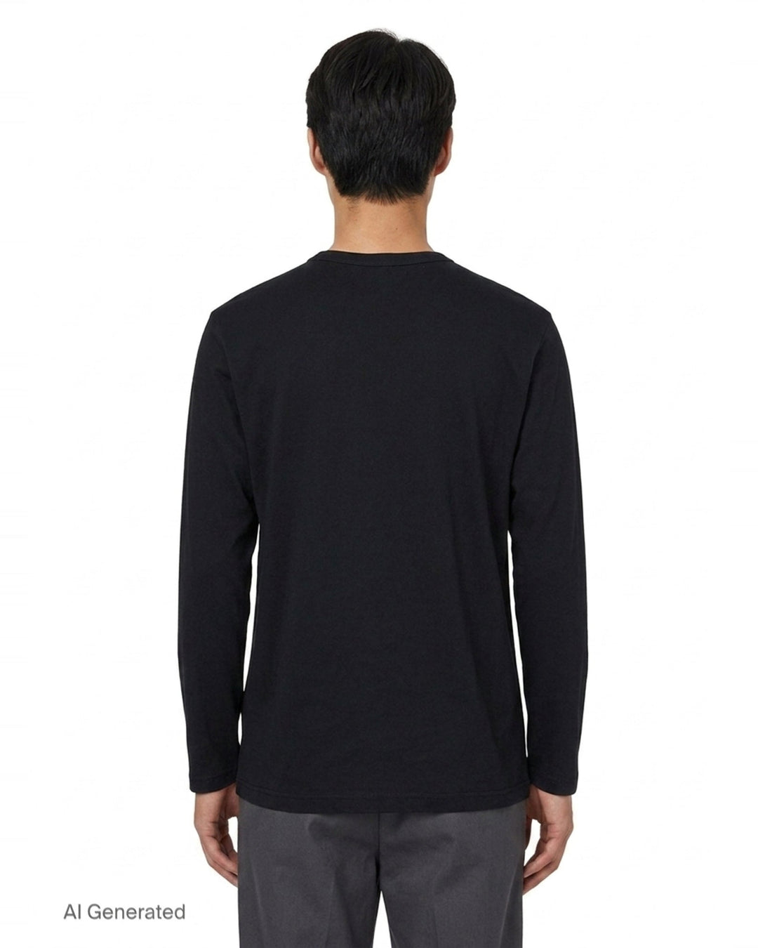 Round Neck Long Sleeve Graphic Tee | Yohji Yamamoto | Club21 - back