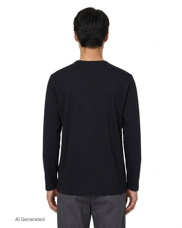 Round Neck Long Sleeve Graphic Tee | Yohji Yamamoto | Club21 - back