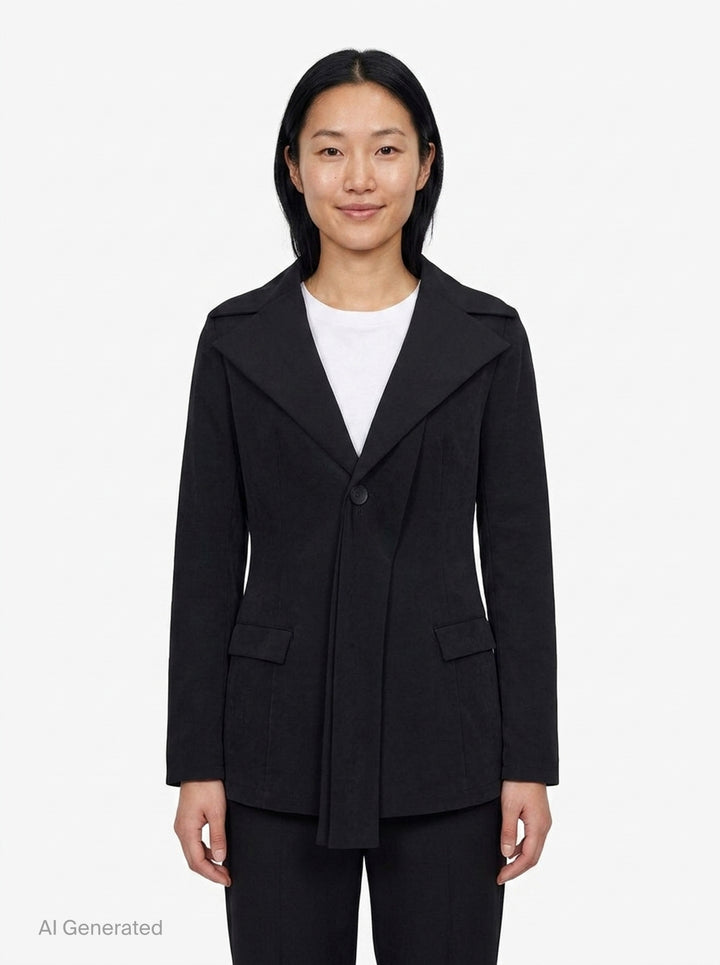 Stole Detail Single Jacket | Yohji Yamamoto | Club21 - front