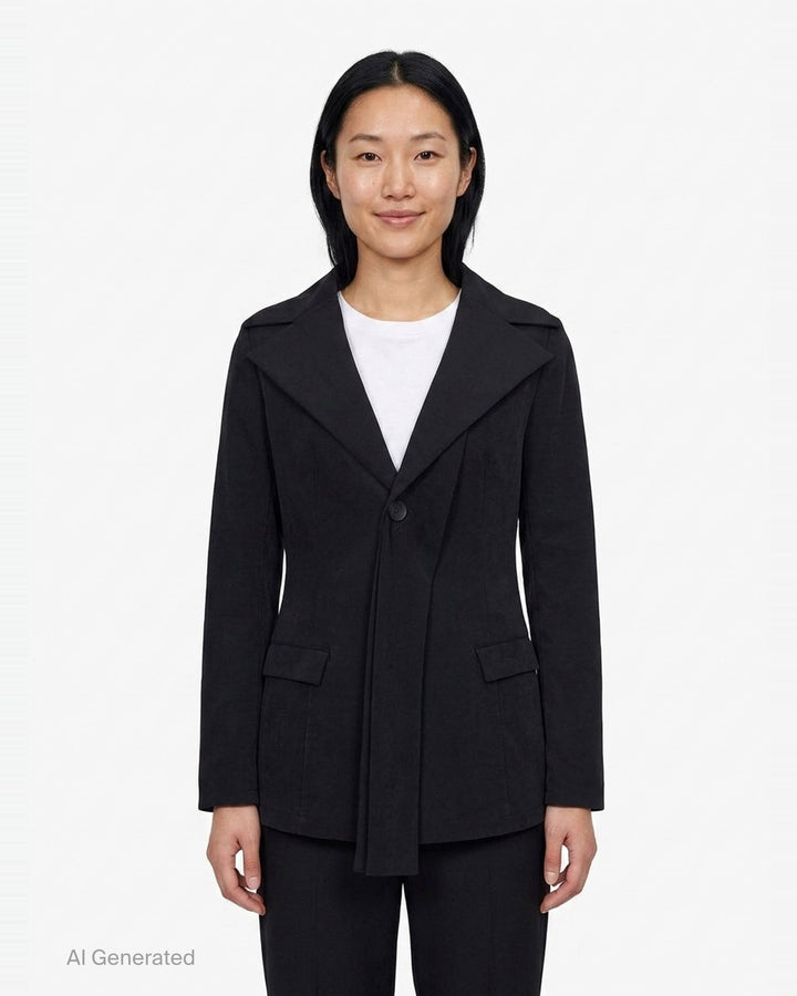 Stole Detail Single Jacket | Yohji Yamamoto | Club21 - front