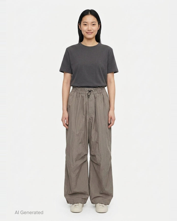 Wide Leg Parachute Pants | Yohji Yamamoto | Club21 - front