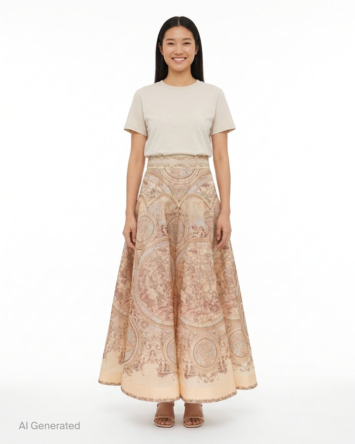 Ascent Panelled Midi Skirt | Zimmermann | Club21 - front