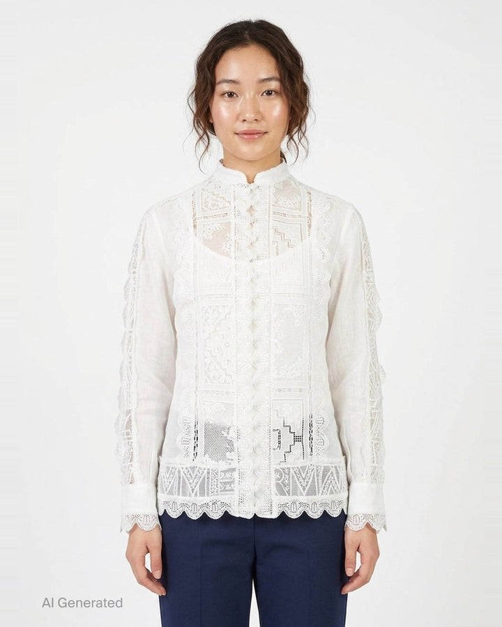 Aster Embroidered Blouse | Zimmermann | Club21 - front