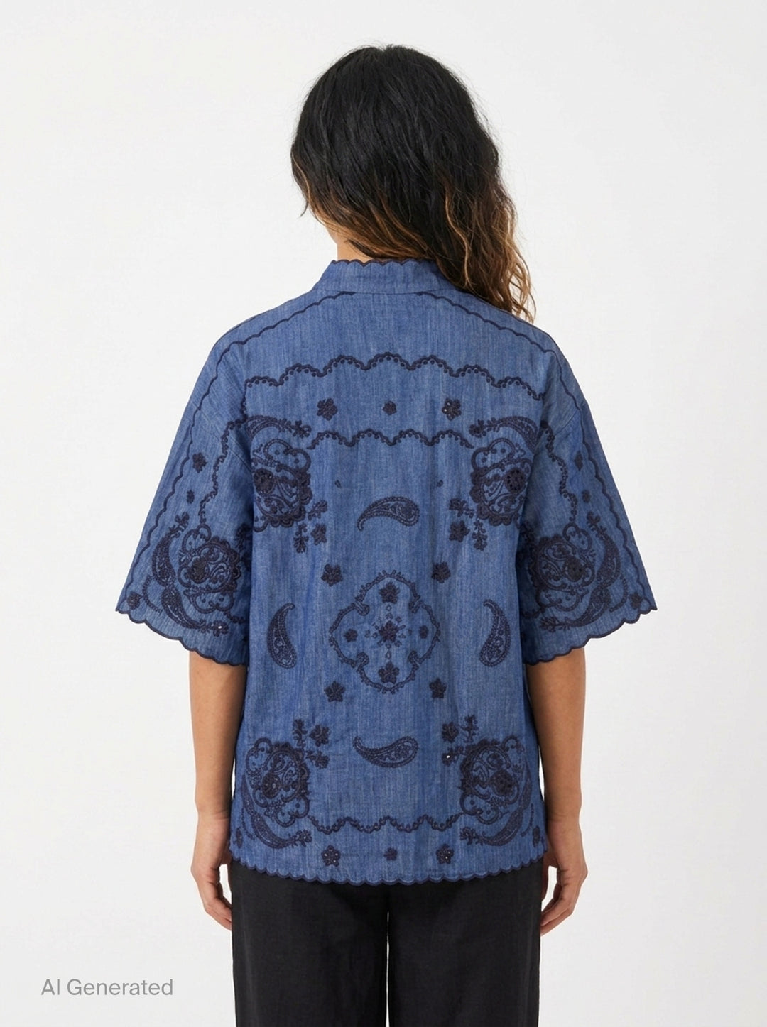 Aster Embroidered Denim Shirt | Zimmermann | Club21 - back