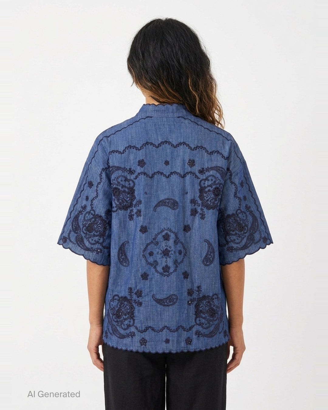 Aster Embroidered Denim Shirt | Zimmermann | Club21 - back