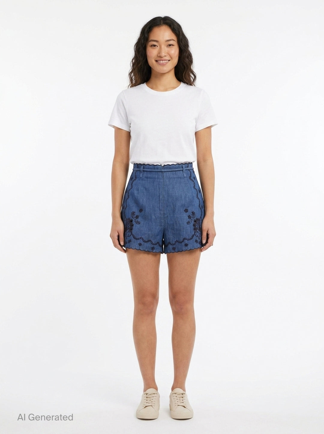 Aster Embroidered Denim Shorts | Zimmermann | Club21 - front