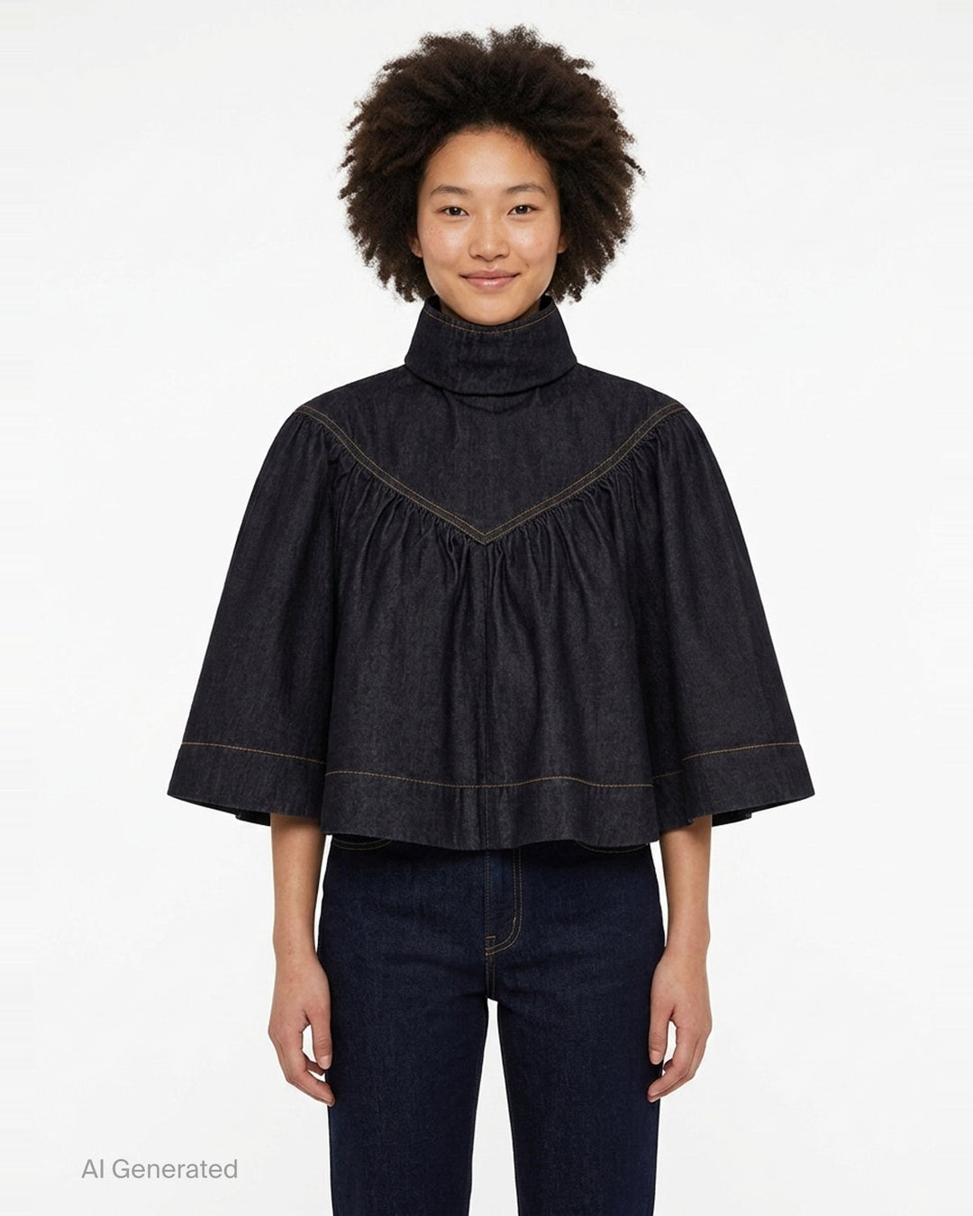 Denim Cape Top | Zimmermann | Club21 - front