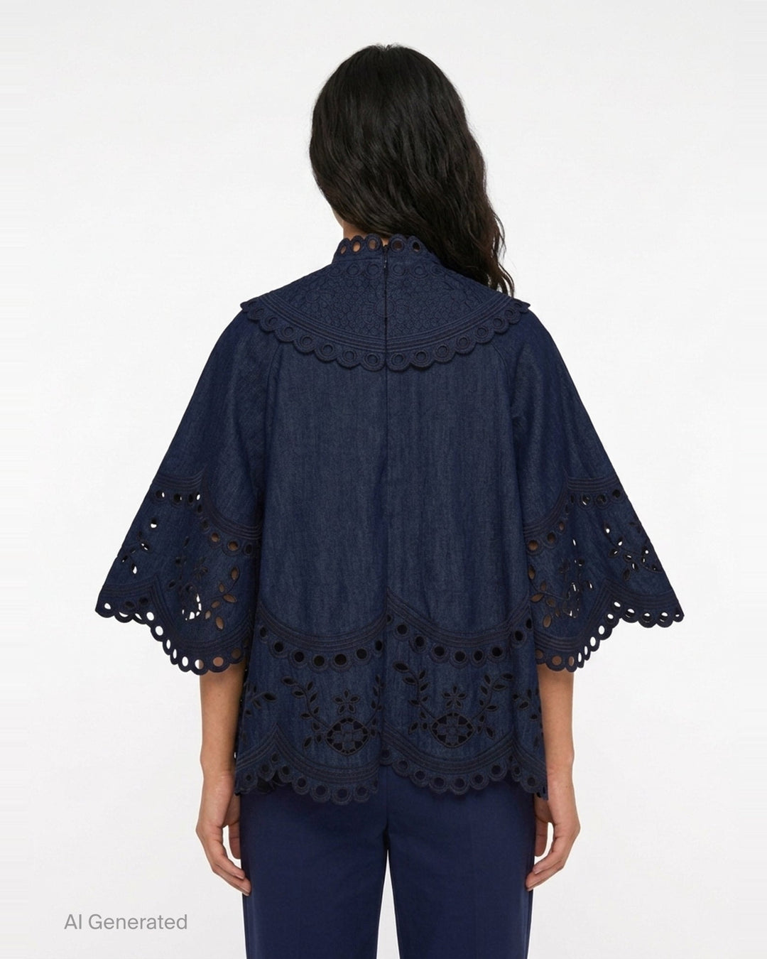 Mahon Broderie Denim Top | Zimmermann | Club21 - back
