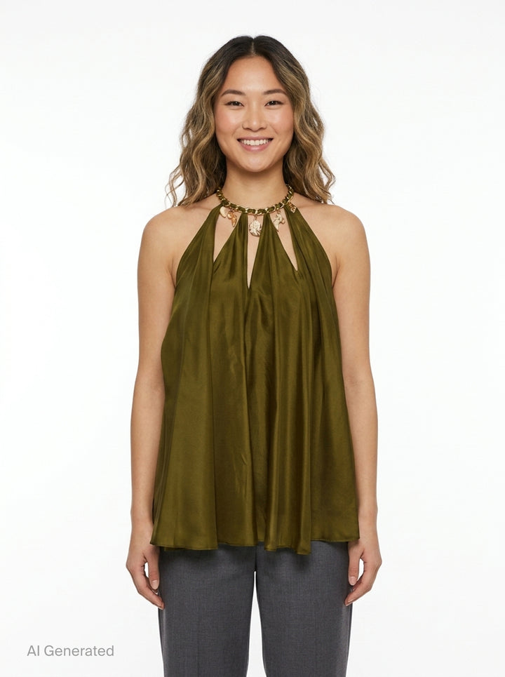 Mahon Chain Neck Blouse | Zimmermann | Club21 - front