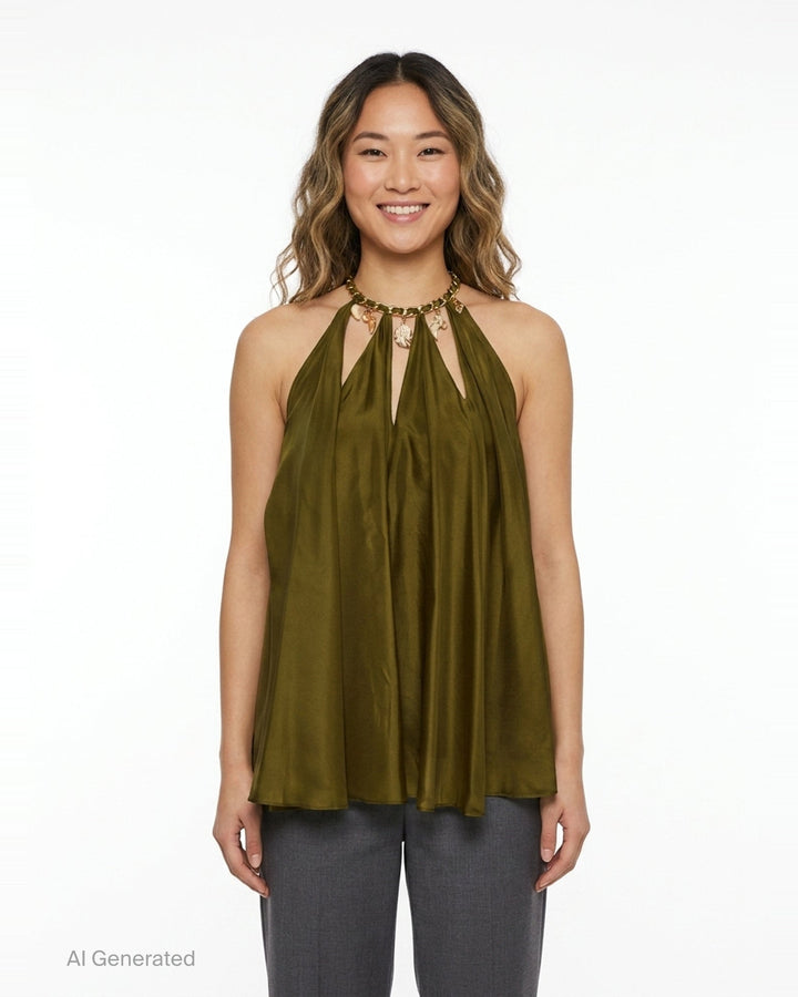 Mahon Chain Neck Blouse | Zimmermann | Club21 - front