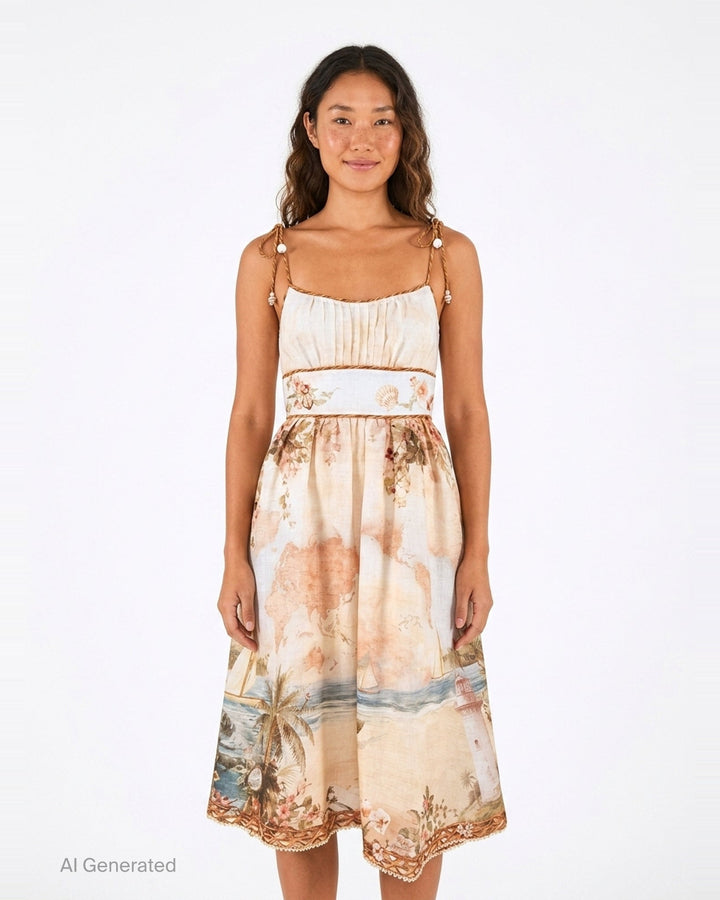 Mahon Picnic Midi Dress | Zimmermann | Club21 - front