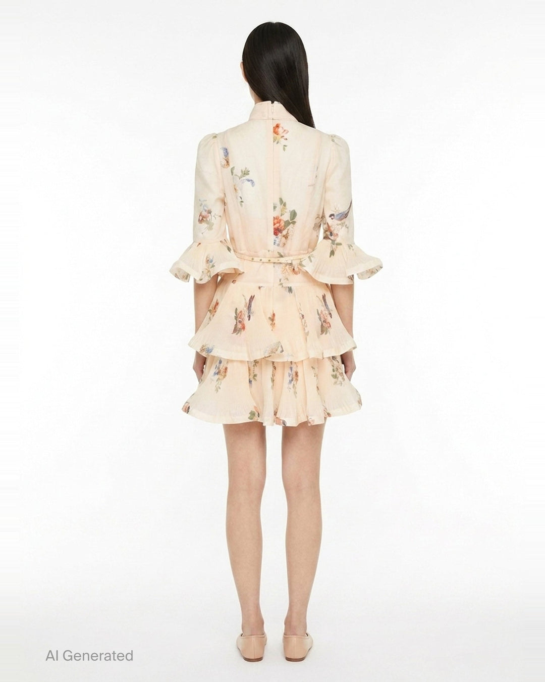 Pleated Floral Mini Dress | Zimmermann | Club21 - back