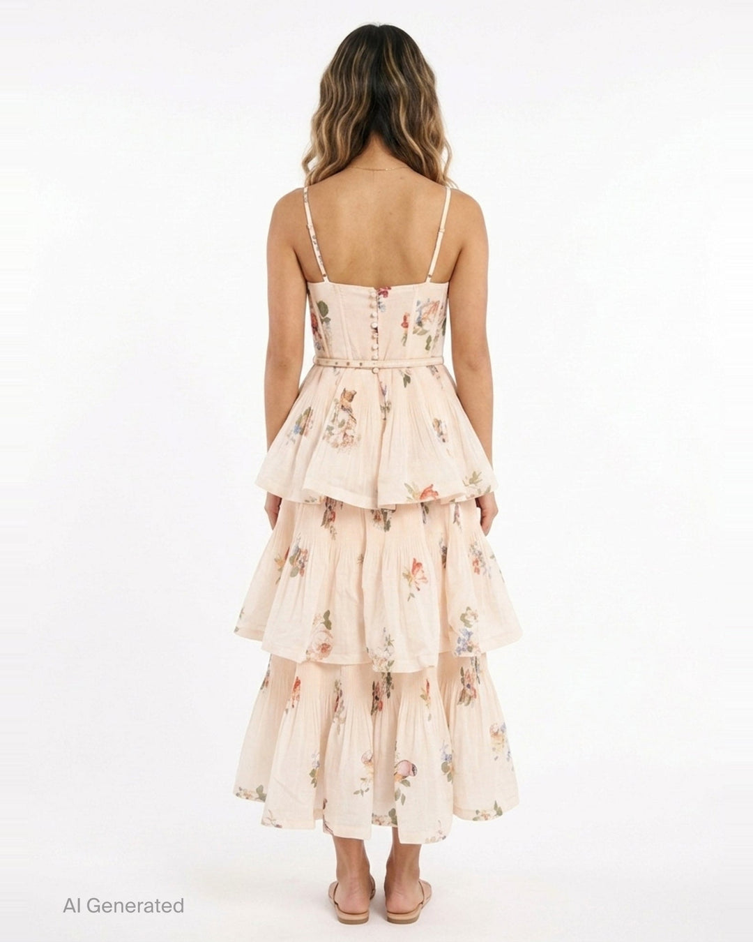 Pleated Tiered Midi Dress | Zimmermann | Club21 - back