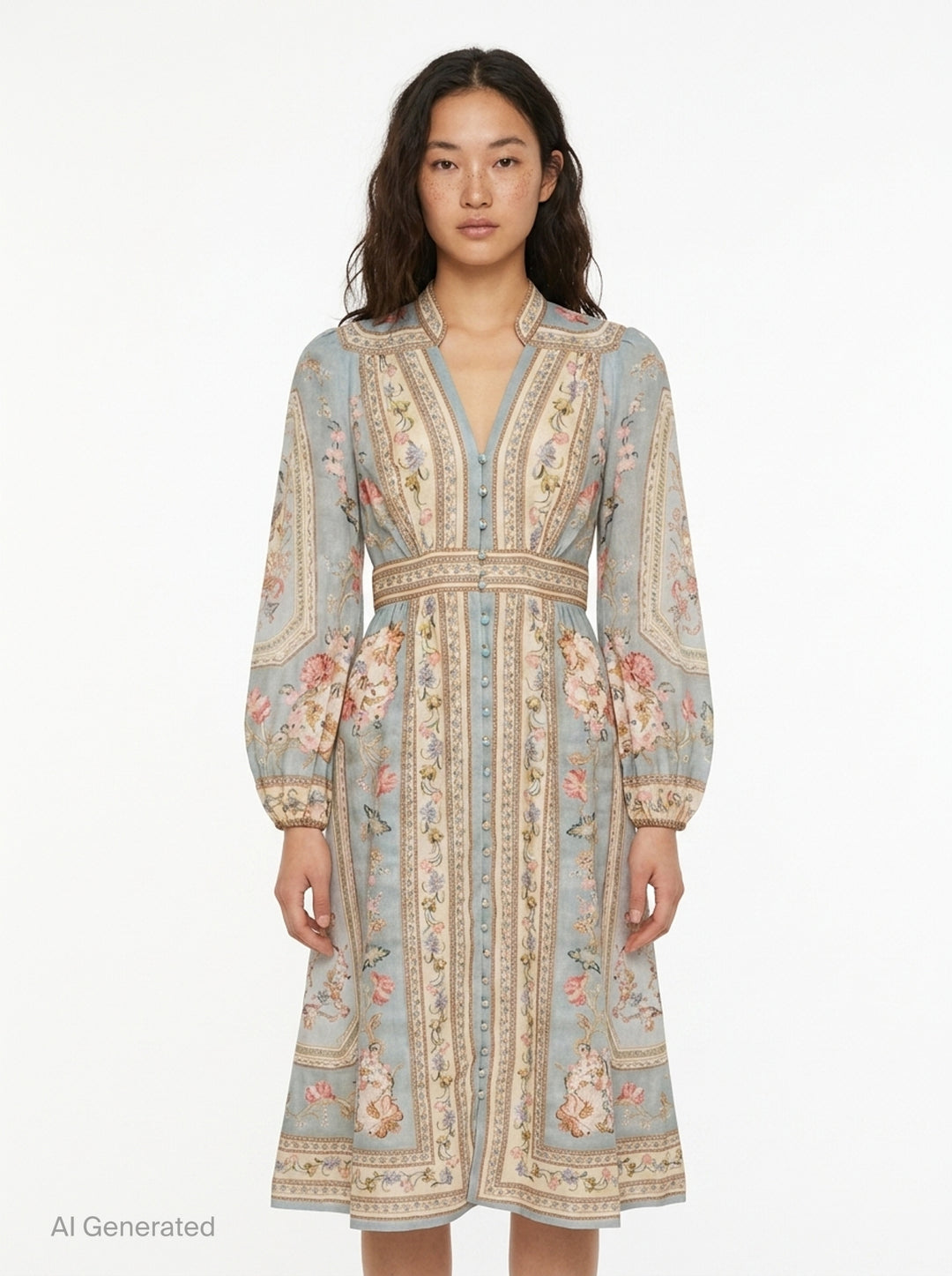 Roselight Plunge Midi Dress | Zimmermann | Club21 - front