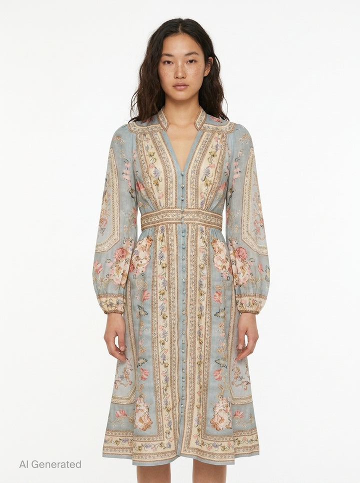 Roselight Plunge Midi Dress | Zimmermann | Club21 - front