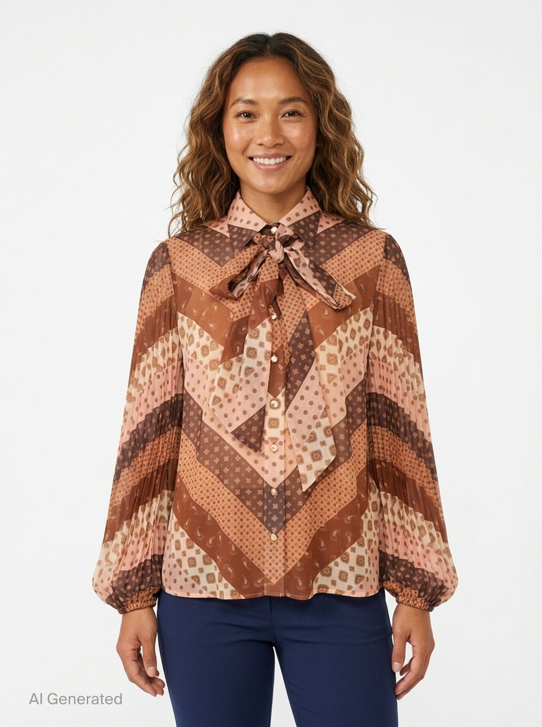 Sunray Printed Collar Blouse | Zimmermann | Club21 - front