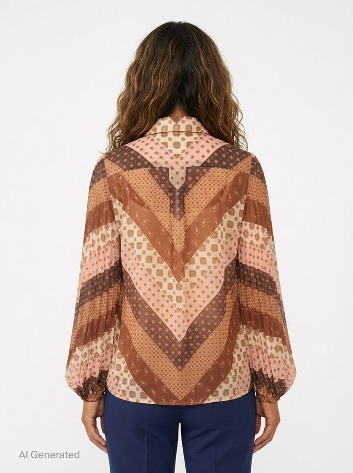 Sunray Printed Collar Blouse | Zimmermann | Club21 - back