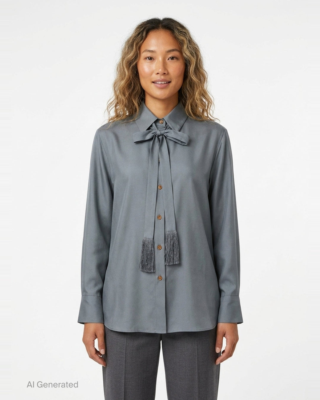 Tassel Tie Neck Blouse | Zimmermann | Club21 - front