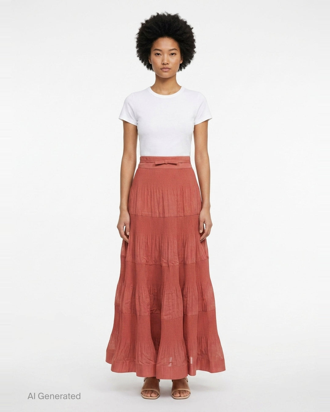 Tiered Pleated Midi Skirt | Zimmermann | Club21 - front