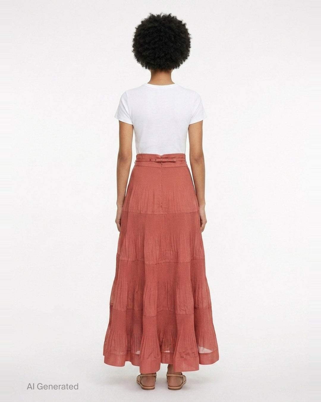 Tiered Pleated Midi Skirt | Zimmermann | Club21 - back