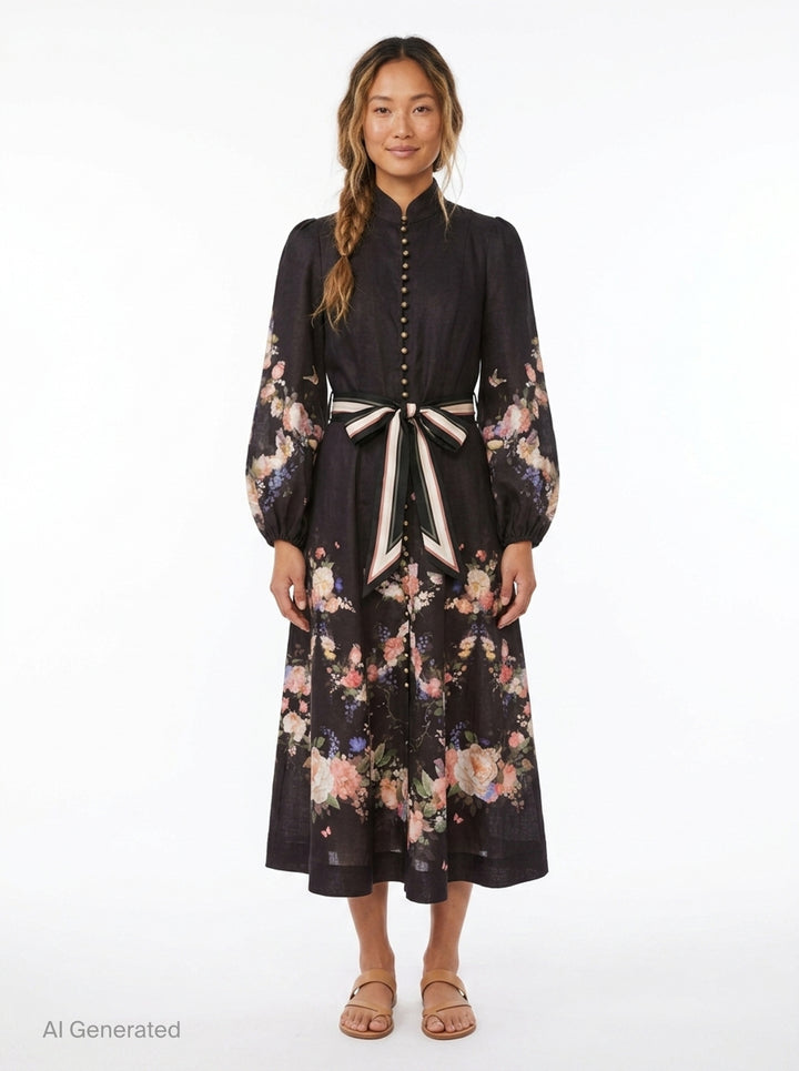 Valiant Button Midi Dress | Zimmermann | Club21 - front