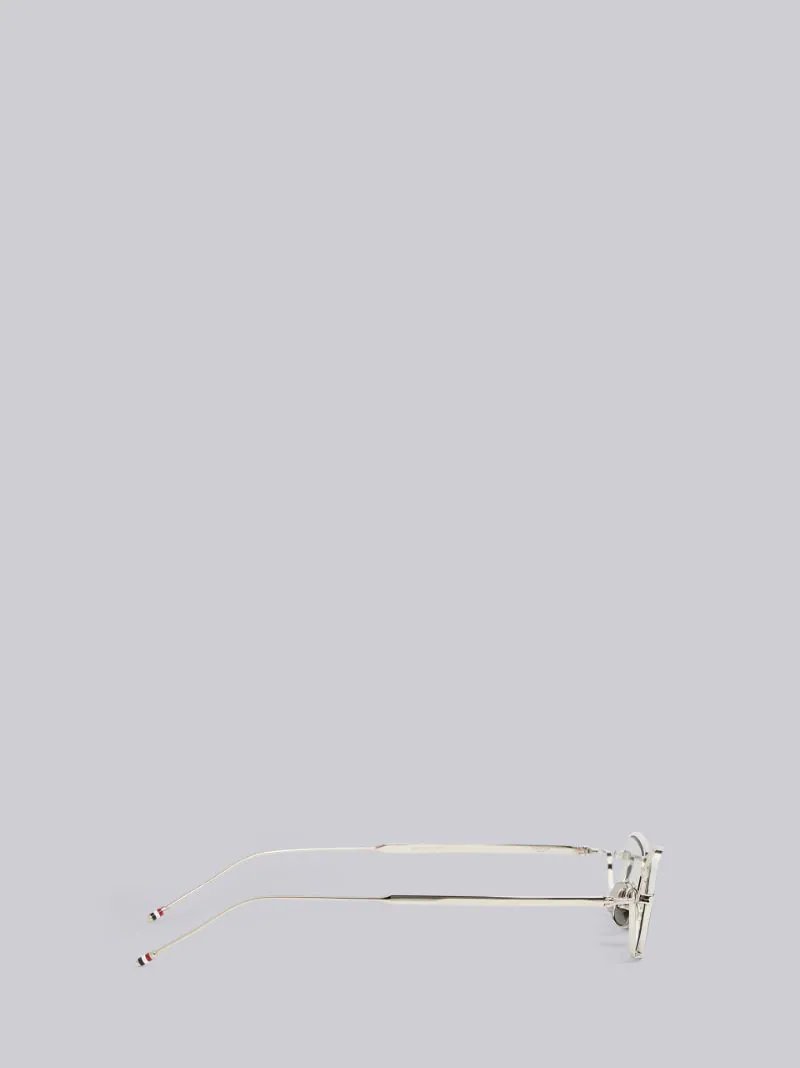 Silver Grey Tortoise Enamel Eyewear Men