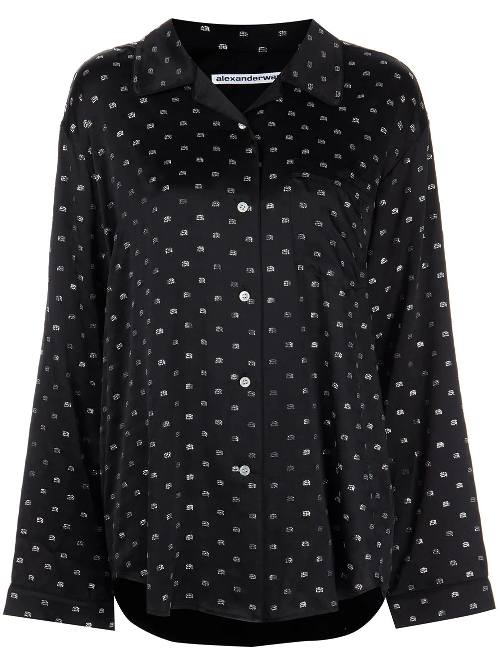 Hotfix Pajama Shirt In Silk Charmeuse