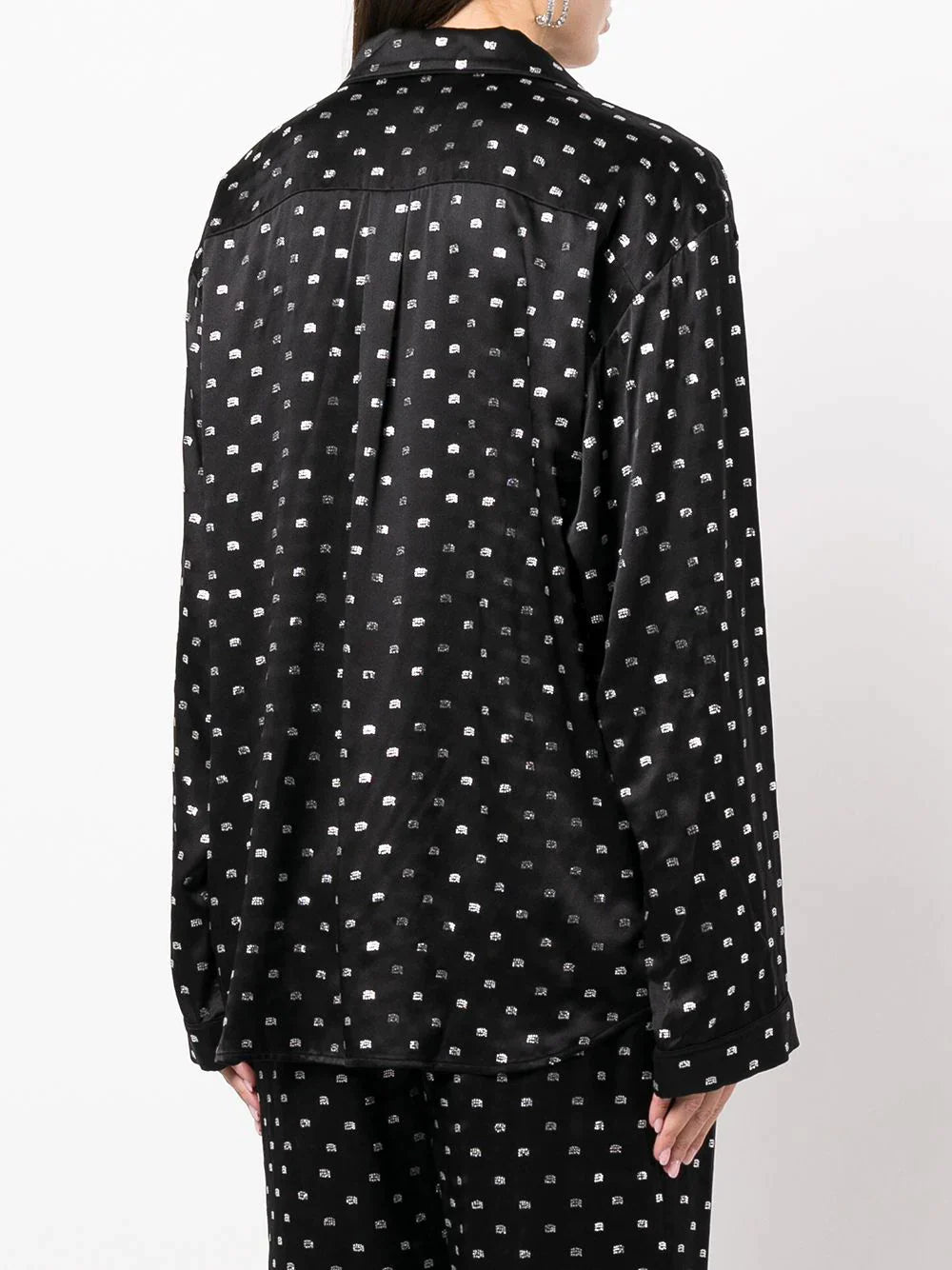 Hotfix Pajama Shirt In Silk Charmeuse