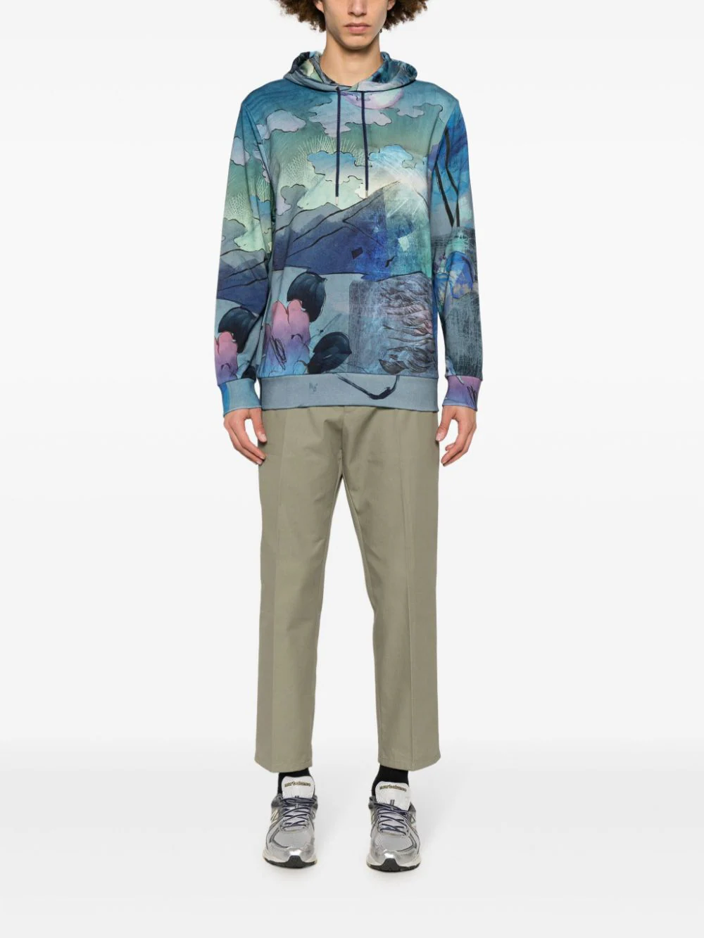 Mens Narcissus Print Hoodie