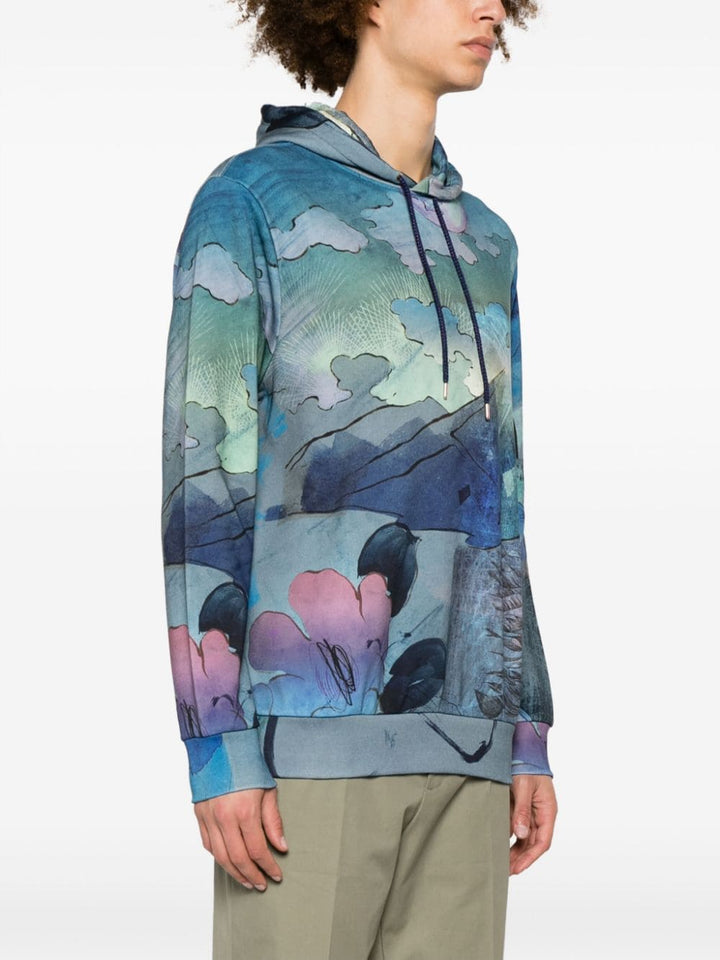 Mens Narcissus Print Hoodie