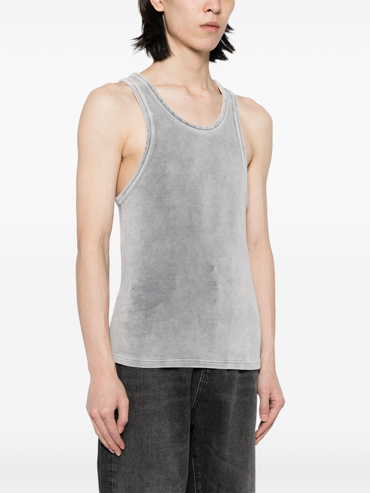 Crew Neck Tank Top In Velour