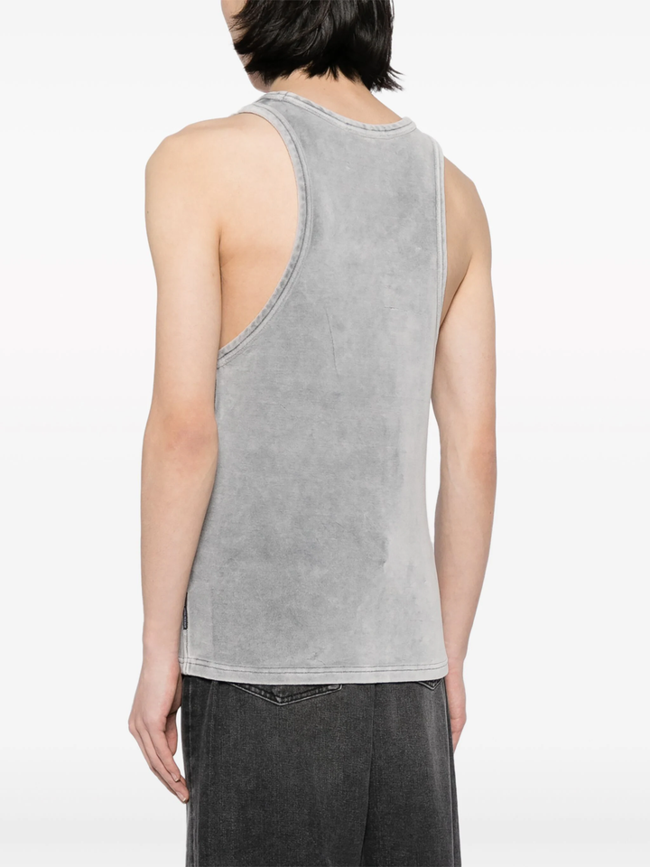 Crew Neck Tank Top In Velour