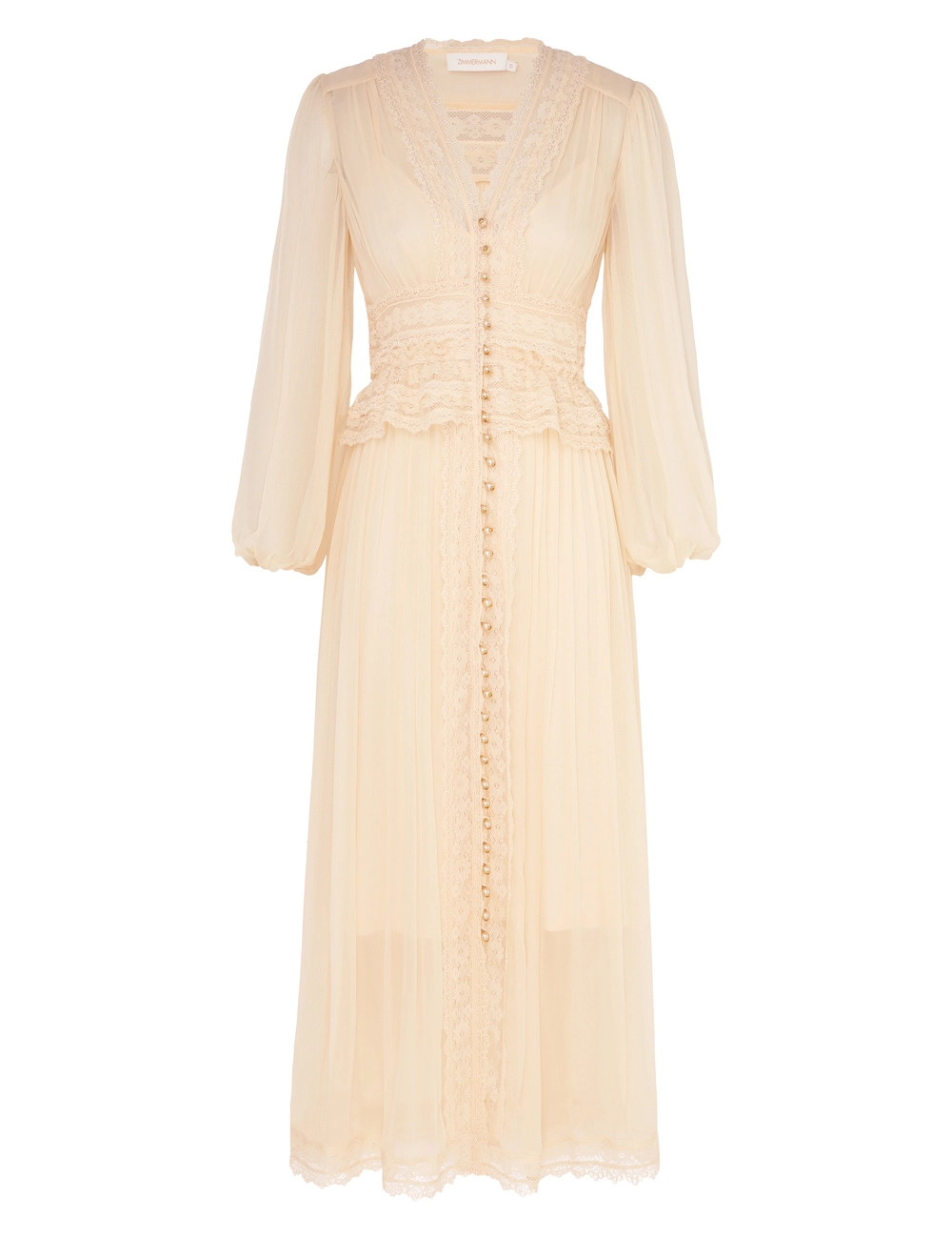 Natura V Neck Button Midi Dress