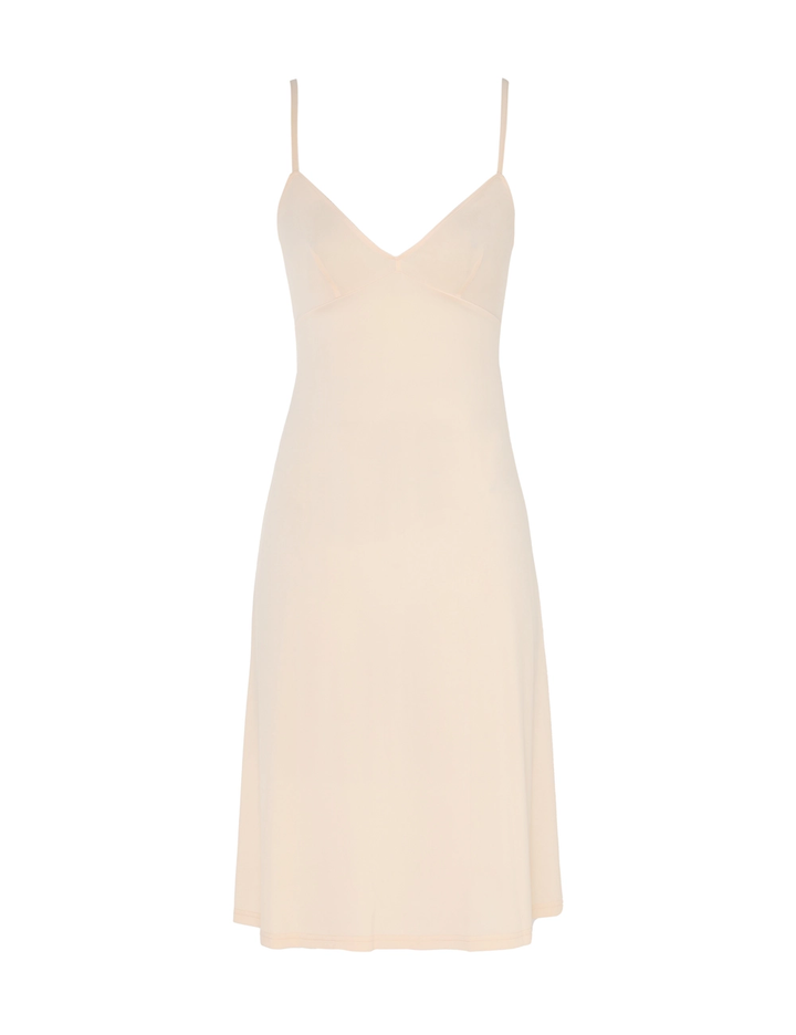 Natura V Neck Button Midi Dress