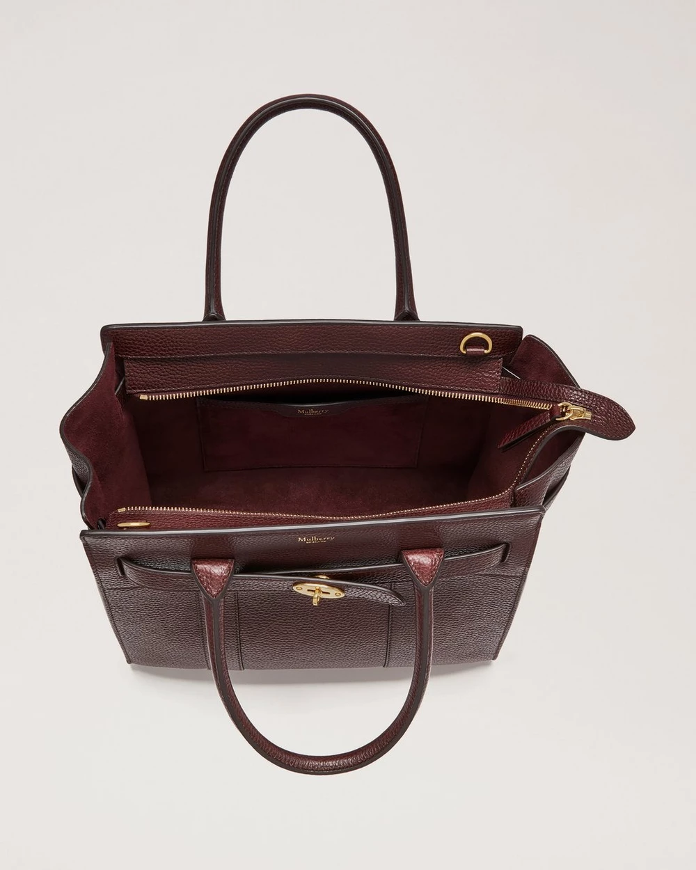 小號拉鍊 Bayswater Oxblood 小號經典粒面布料