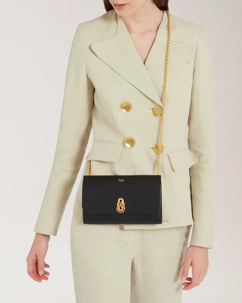 Amberley 中型皮夾小號經典粒面（黑色）