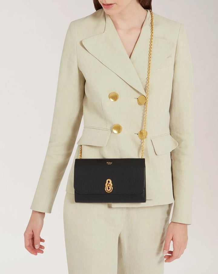 Amberley 中型皮夾小號經典粒面（黑色）