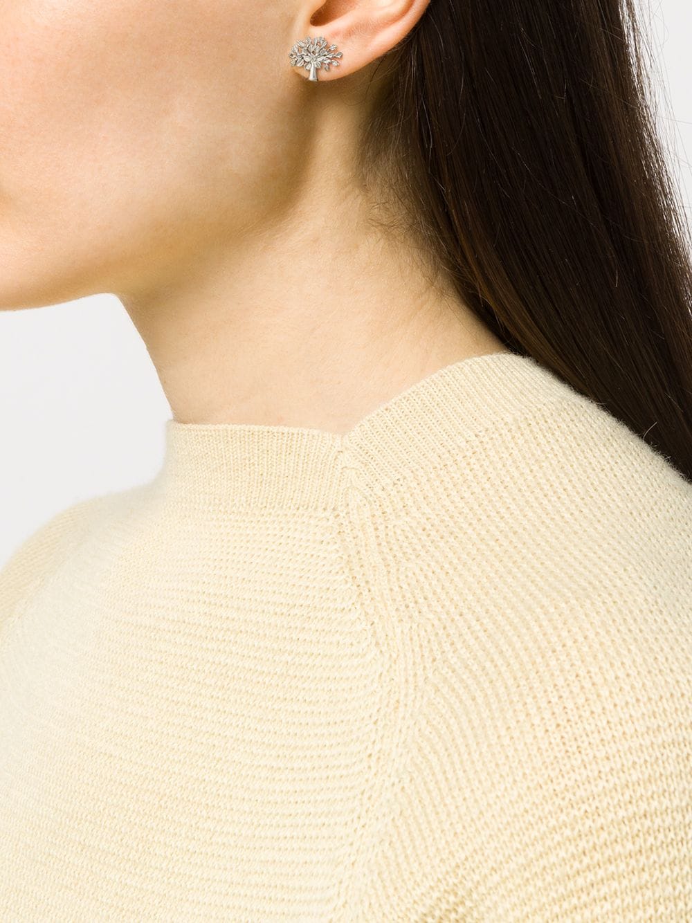 Mulberry 樹形耳環 純銀 銀