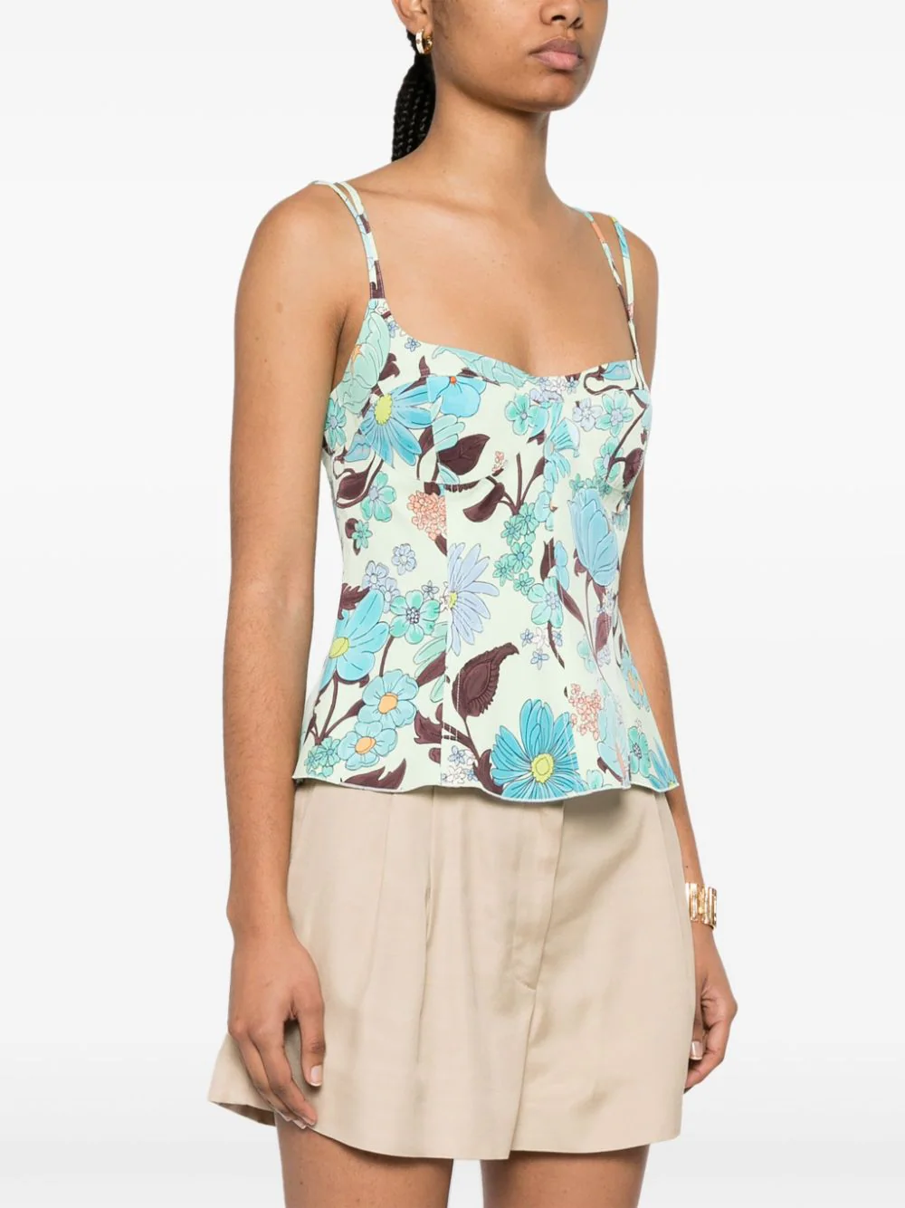 Garden Print Peplum Top