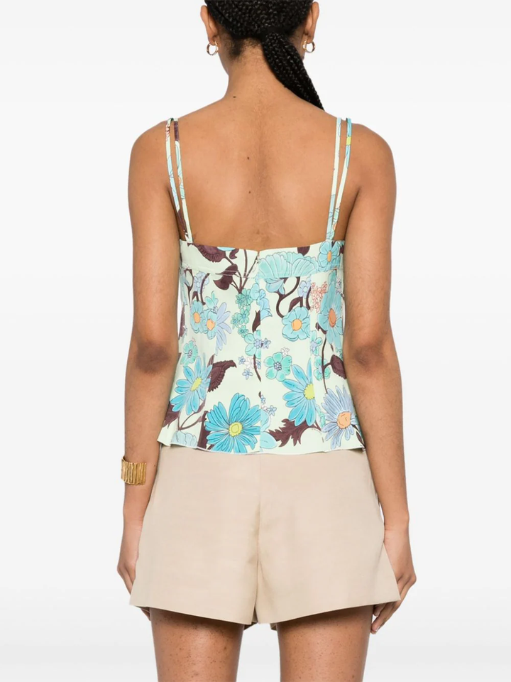 Garden Print Peplum Top