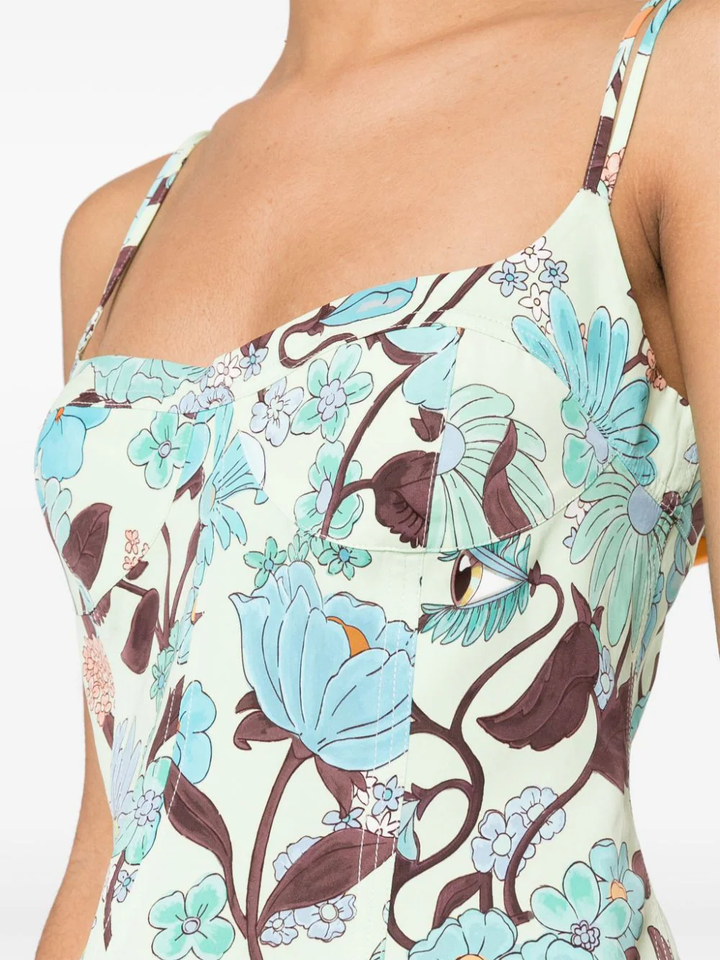 Garden Print Peplum Top