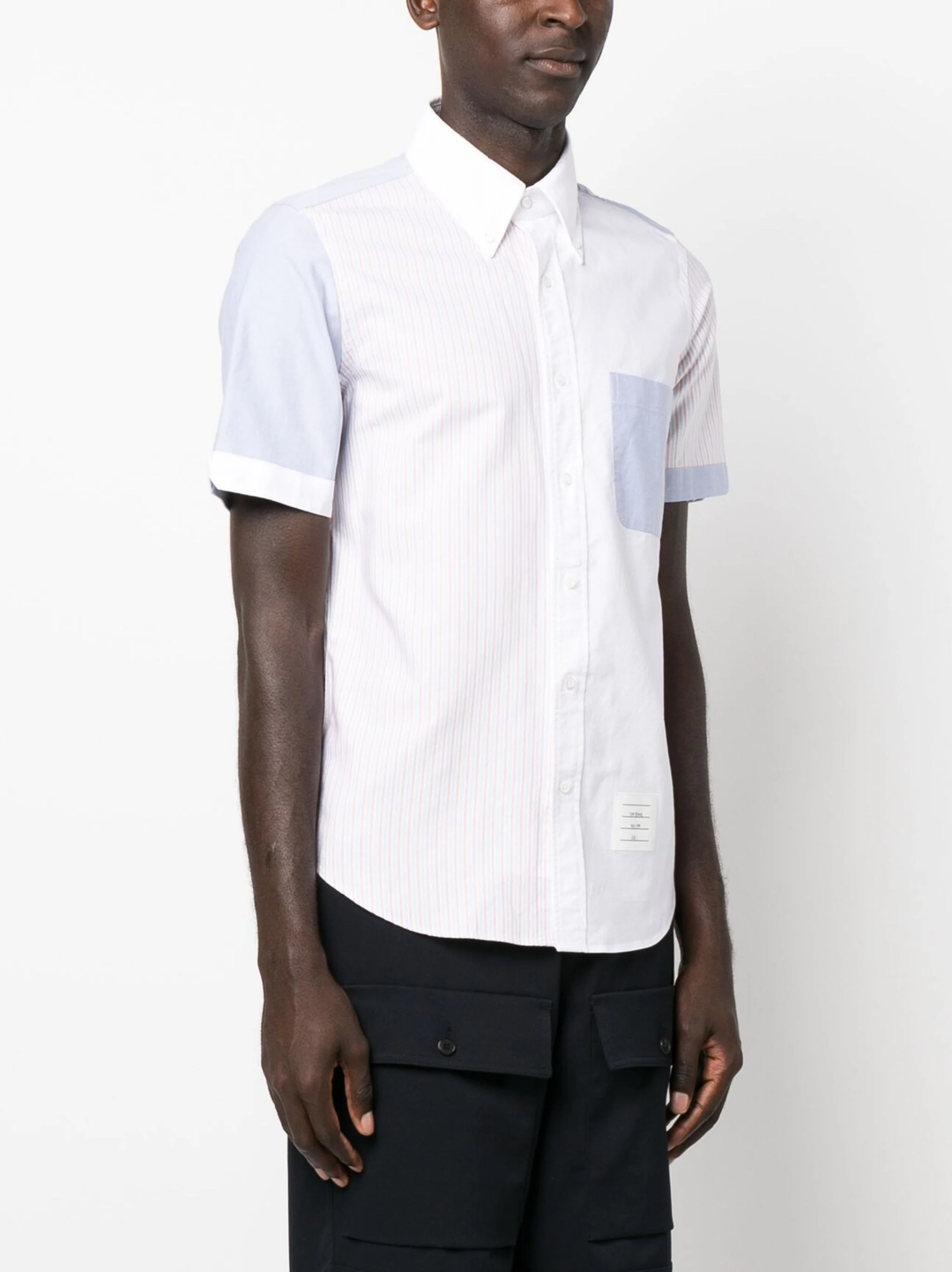 Funmix Stripe Oxford Short Sleeve Shirt