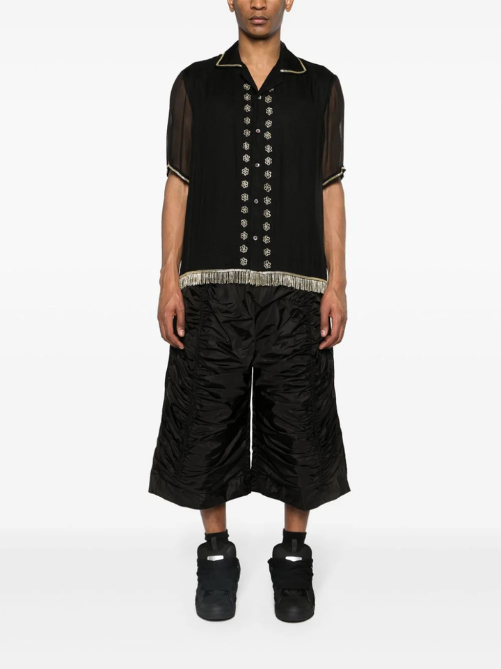 附褶皺襯墊拳擊短褲