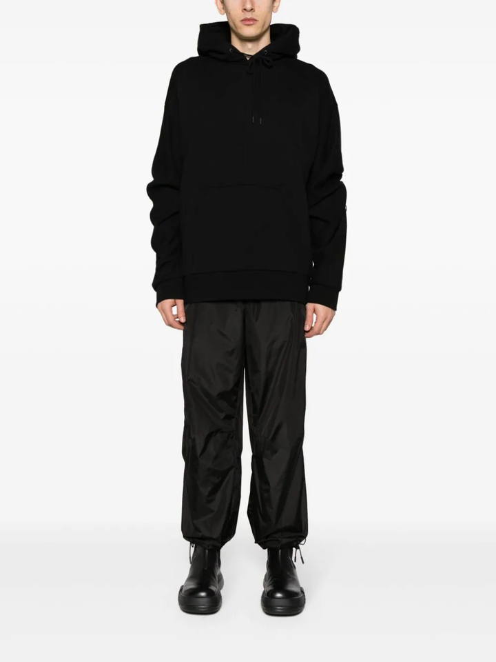 褶皺肘部連帽運動衫