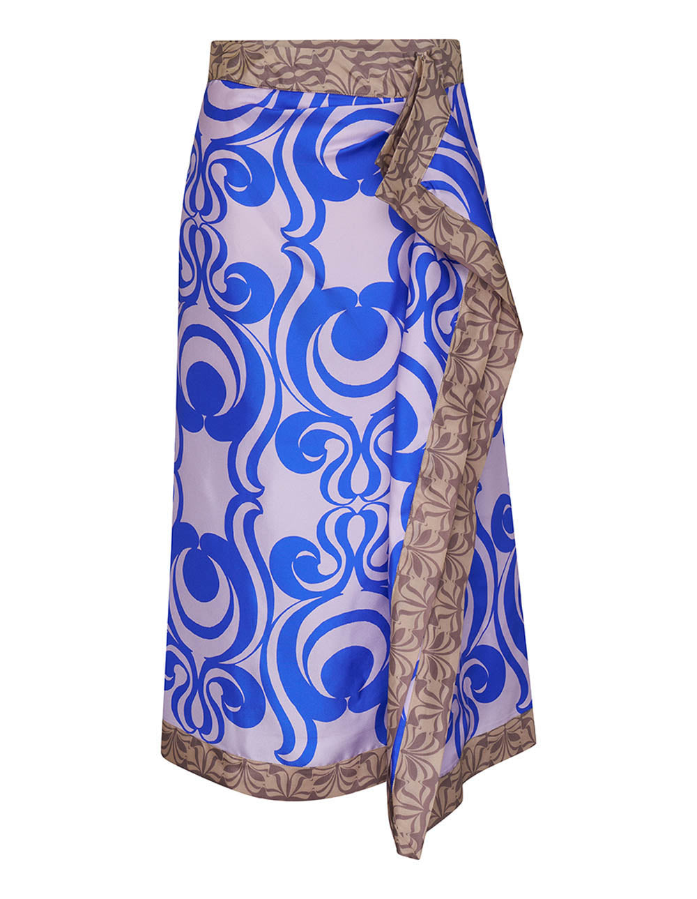 真絲斜紋印花半身裙