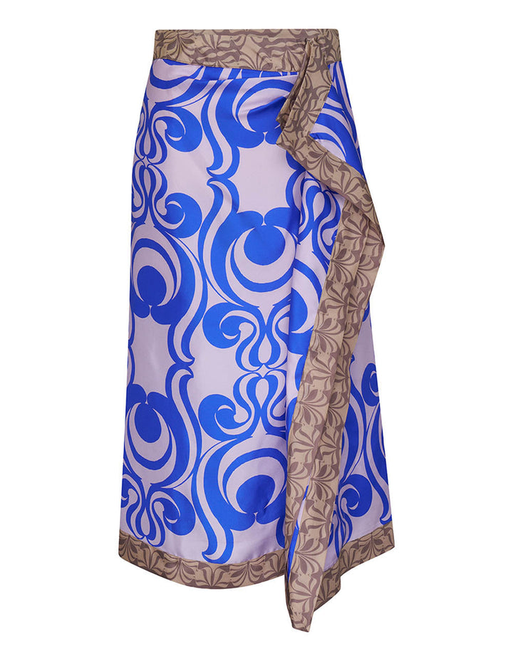 真絲斜紋印花半身裙