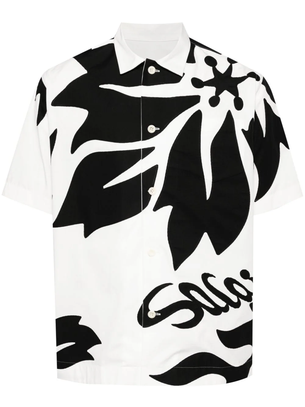 花卉刺繡貼布棉質襯衫