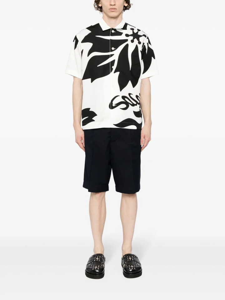 花卉刺繡貼布棉質襯衫